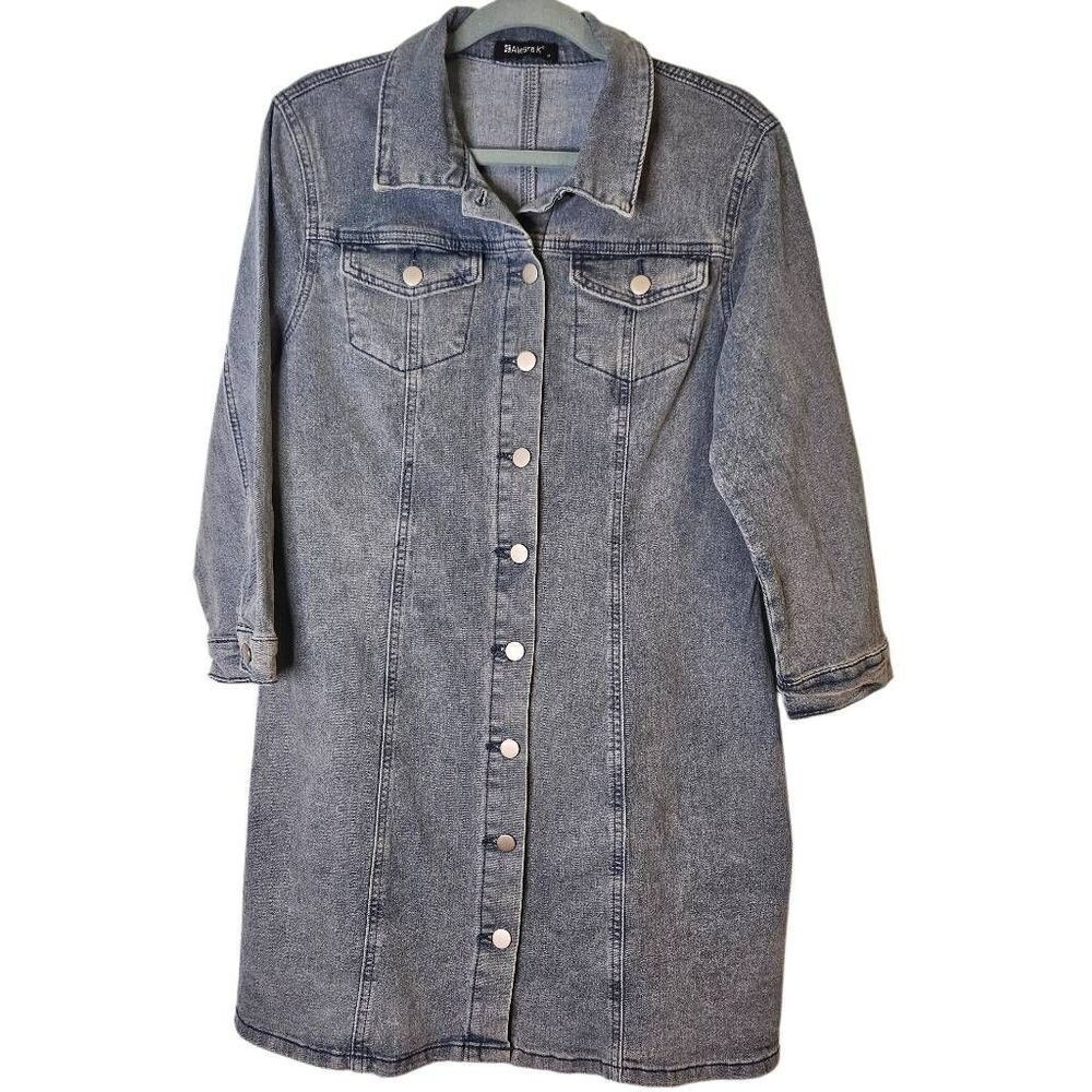 Allegra K denim dress, button down, knee length.  M.